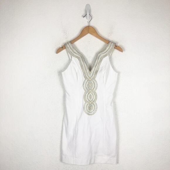 Lily Pulitzer Valli Shift Mini Dress Size 00 Resort White Preppy Quiet Luxury - Picture 3 of 15